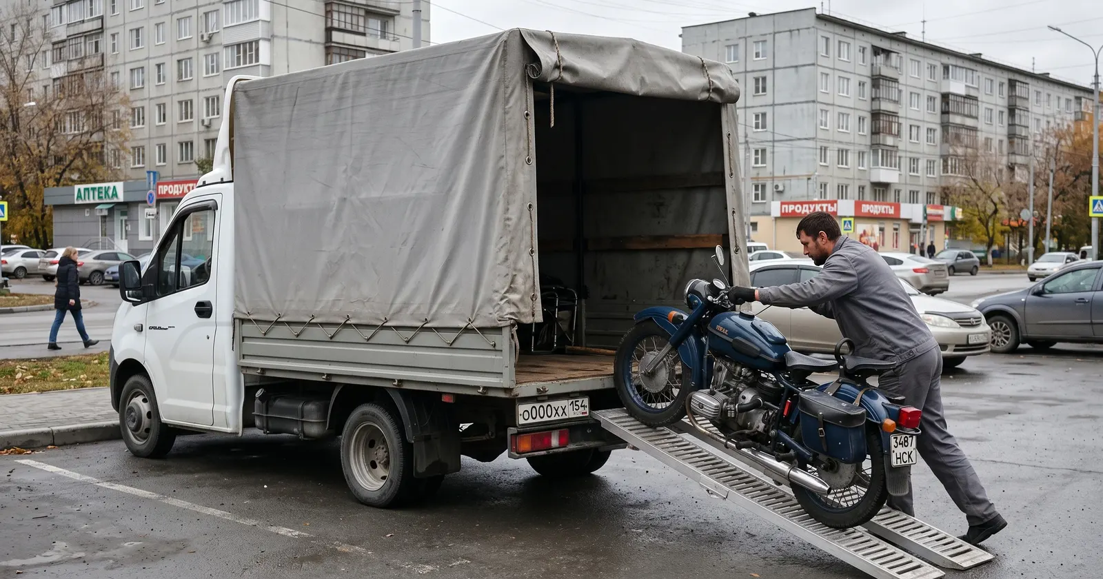 Перевозка мотоцикла в прицепе
